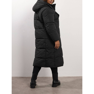 Manteau matelassé personnalisé à capuche de haute qualité, OEM, grande taille, en duvet, léger, long, noir, pour femme, isolé, pour l'hiver - Product Image 6
