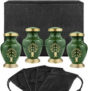 Juego de 4 Mini urnas de estilo americano, urna de recuerdo de cremación para cenizas, diseño de bandera americana, suministros funerarios - Product Image 3