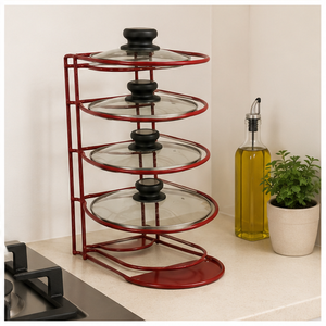 5-Tier Pot and Pan Organizer <b>Rack</b> for <b>Kitchen</b> Cabinet Metal Cookware Holder for Cast Iron Skillets And Lids In Affordable Price - Product Image 2