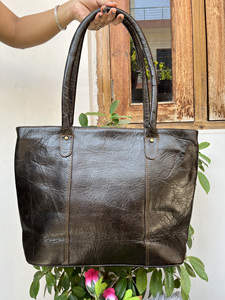 Bolso de mano de cuero real Bolso de mano de piel de animal occidental Bolso de mano de lona para mujer - Product Image 3