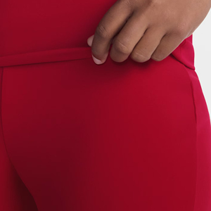 Women's High <b>Waist</b> Flare Pants Solid Color <b>Elastic</b> Waistband Full Length <b>Trousers</b> - Product Image 3