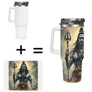 Stainless Steel Tumbler 40oz Insulated Travel <b>Mug</b> With Handle For Adults - Product Image 1