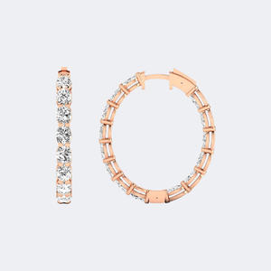 Pendientes de Aro con Diamantes en Forma Ovalada de 5.60CTW - Product Image 6