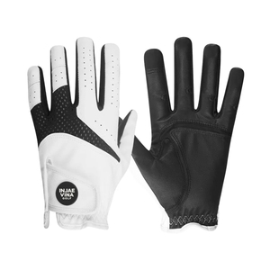 Gants de golf personnalisés avec logo de marque, bicolores, paume en cuir synthétique texturé, doigts perforés, adhérence flexible, gants de sport, Vietnam - Product Image 1