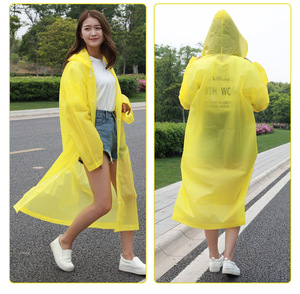 Manteau de pluie long à capuche rose pour femmes, imperméable, coupe ample, en polyester, pour adultes, toutes saisons, vêtements d'extérieur - Product Image 6