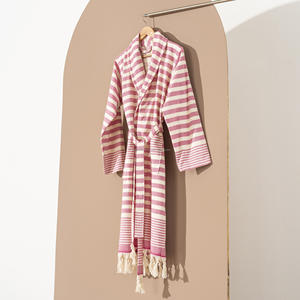 Peignoir 100% coton unisexe avec support en éponge Tissu respirant Léger Séchage rapide Été Toute l'année Vêtements de nuit Lounge Wear - Product Image 5