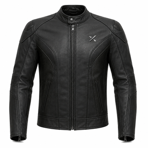 Blouson de moto en cuir Performance Café |   Vert charbon noir |   Fabricant OEM ODM |   Qualité de conception haut de gamme |   Vêtements de course - Product Image 1