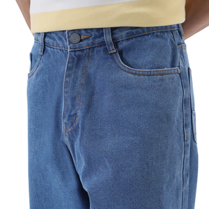 กางเกงยีนส์ซักขาตรงวินเทจสีน้ำเงินสำหรับผู้ชายกางเกงยีนส์แบบลำลอง - Product Image 5