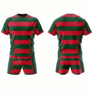Custom Striped Green White Soccer Jersey Set Unisex Fitted Short Sleeve Moisture Wicking All Seasons Adult Apparel - Product Image 2