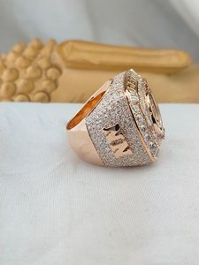 925 <b>Silver</b> Moissanite Custom Initial Signet <b>Ring</b> Rose Gold Pave Baguette Statement <b>Ring</b> Personalized Luxury <b>Ring</b> for <b>Men</b> - Product Image 5