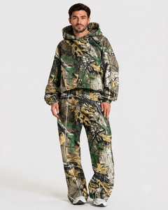 Pantalon de jogging surdimensionné pour homme OEM, camouflage contrastant, en molleton de coton premium, respirant, streetwear décontracté, pantalon de survêtement pour homme - Product Image 4