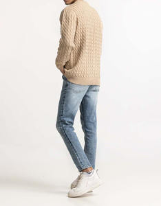 Pull-over en maille jacquard à col rond pour homme, personnalisé ODM, avec imprimé lettres sur le devant, grande taille, style streetwear ample, vente en gros - Product Image 3