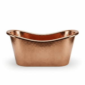 Baignoire en cuivre de luxe moderne avec un design élégant et autoportant |   Finition en cuivre artisanale de qualité supérieure pour salles de bain inspirées des spas - Product Image 1