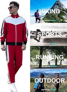 Ensemble de survêtement pour homme en coton 100% brodé, style hip-hop, automne, 2 pièces, veste à fermeture éclair intégrale à manches longues et pantalon de survêtement, tenue de sport - Product Image 3