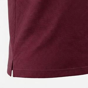 Polo à manches courtes pour homme, couleur bordeaux, 100% coton, tissu Oxford, respirant, coupe classique, design uni, style tissé - Product Image 5