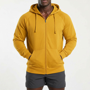 Sweat à capuche zippé en polaire chaude pour homme avec cordon de serrage, vêtement de sport extérieur, vêtements personnalisés OEM - Product Image 1