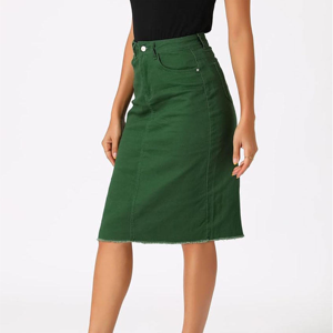 Jupe en jean pour femme, taille haute, coupe trapèze, mini ou midi, décontractée, mode urbaine, vente en gros - Product Image 4