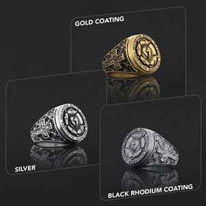 Bague BOJ RCJ 003 personnalisée en argent et diamant, bague de diplôme universitaire unisexe, cadeau pour les occasions de fête, prix bas - Product Image 2