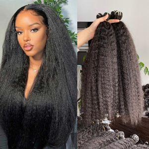 Tendance Cheveux Crépus Yaki Droit En Noir Naturel Extensions De Cheveux Humains Bruts Pour Les Femmes De Beauté - Product Image 5