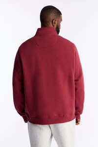 Sweat-shirt en molleton à col zippé pour homme, coupe classique, couleur unie, col montant, 100% coton, vêtement d'automne - Product Image 2