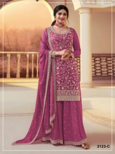 Traje Sharara Palazzo de Chinon Pesado con Bordado de Lentejuelas y Trabajo Zari, Compre Directamente del Proveedor a Precio de Fábrica - Product Image 4