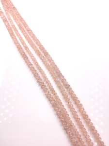 Collar de cuentas lisas de morganita natural para la elaboración de joyería fina - Product Image 2