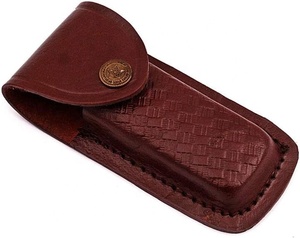 Couteau pliant en acier de Damas fait main sur mesure manche corne de bélier avec mitre en acier et étui en cuir fin couteau de camping - Product Image 5