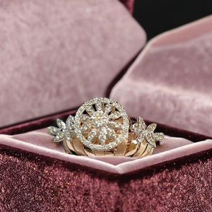 แหวนเพชรรูปค็อกเทลสีโรสโกลด์14K 0.56ct สีทองสดใสสำหรับสุภาพสตรีที่สง่างามดีไซน์ทันสมัย - Product Image 6