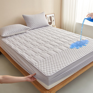 Protège-matelas matelassé imperméable et respirant 100 % polyester, lavable en machine, toutes saisons, pour adultes - Product Image 1