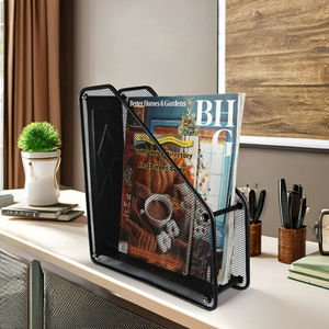 Organisateur de bureau en maille métallique robuste Rangement de magazines et porte-fichiers de qualité supérieure pour la maison ou le bureau - Product Image 3