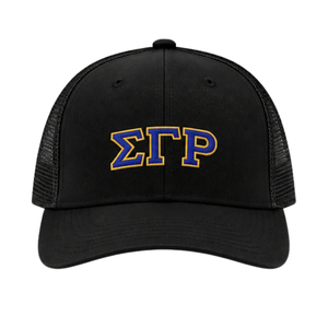 หมวกแก๊ปทรงทรัคเกอร์สำหรับผู้หญิง Custom Sigma Gamma Rho ปักลายสมาคมนักศึกษากรีก หมวกเบสบอลตาข่ายปรับขนาดได้ สวมใส่สบาย - Product Image 1
