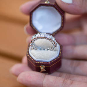 Anillo de Boda de Lujo con Diamantes CZ de Corte Brillante, Diseño Alternativo Cuadrado y Redondo, Engaste de Bisel, Plata de Ley 925, Regalo - Product Image 5