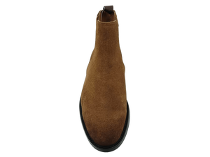 Dlords Men's Suede Chelsea <b>Boots</b> Ankle Round Toe Slip-On Brown Breathable PU Lining Comfort Rubber Outsole Autumn Style - Product Image 2