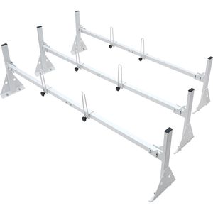 Portapacchi da 56.3 61.4 \ "in lega regolabile in acciaio per furgoni Full-Size con capacità di 750 libbre per scaletta scaletta tappi per grondaia - Product Image 1
