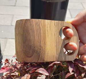 Tasse à café en bois d'acacia massif, vaisselle de cuisine haut de gamme, tasse à thé en bois de coco naturel, service à thé traditionnel - Product Image 1