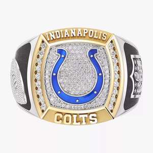 Anillo de Campeonato de la NFL de los Indianapolis Colts, Chapado en Oro de 18K, con Incrustaciones de Diamantes, Diseño de Escudo de Lujo para Hombre - Product Image 1