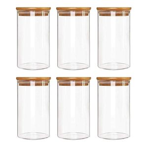 Best Quality Clear Borosilicate Glass Food Storage <b>Jar</b> with Airtight Bamboo Lid for Pantry Organization - Product Image 1