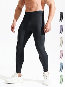 Leggings de compression pour hommes, flexibles, extensibles, confortables, pour l'entraînement, respirants, anti-humidité, avec soutien - Product Image 1