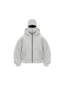 Balaclava Full-Zip Hoodie – Heavyweight Techwear Ski Mask Hooded Sweatshirt Streetwear - Product Image 4