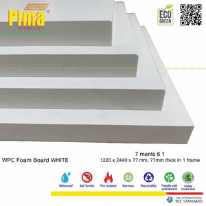 White 8mm <b>Thick</b> WPC PVC <b>Foam</b> Board Sheet 0.6 G/cm3 Density Used for Decorative Furniture Moldings - Product Image 1