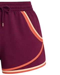 <b>Women</b> Maroon Sports <b>Shorts</b> Polyester Spandex Breathable Panel <b>Elastic</b> <b>Waist</b> Drawstring Gym Running Workout Casual Activewear - Product Image 4