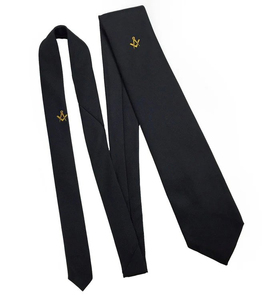 Corbata Masónica Master Mason Blue Lodge Negra con Bordado a Máquina 2026, Regalia Masónica Más Vendida, Corbata para Francmasones - Product Image 1