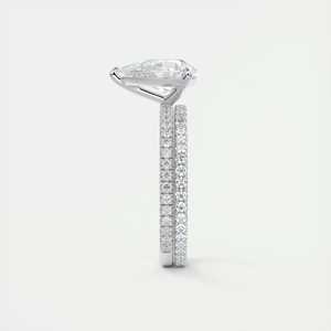 Bague de fiançailles Harper Pave avec diamant de laboratoire taille poire de 2,25 carats et pierres latérales rondes en or blanc 14 carats - Product Image 5