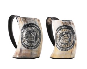Taza de Cuerno de Buey Natural Personalizada de Alta Calidad, Taza Vikinga de Cuerno de Búfalo Real - Product Image 2