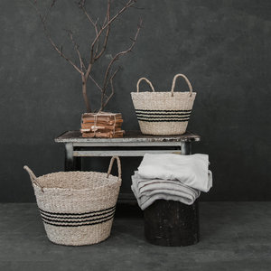 Panier de rangement décoratif en jonc de mer naturel accessoire décoratif tissé pour la maison - Product Image 4