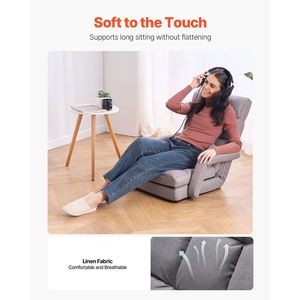 Sedia da Gaming Regolabile a 5 Posizioni con Supporto per la Schiena, Poltrona Pieghevole per Adulti con Braccioli a L - Product Image 3