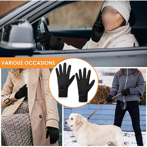 Classic Fashion Leather <b>Gloves</b> For Men With <b>Warm</b> Wool Lining And Touchscreen Fingertips For Winter Driving - Product Image 5