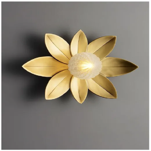 Lámpara de Pared Decorativa de Metal con Forma de Flor de Loto Dorada para Decoración de Interiores de Hogares, Hoteles, Restaurantes, Salas de Estar y Dormitorios de Lujo - Product Image 2