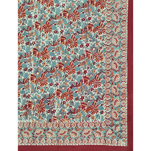 Sábana Plana de Algodón con Estampado Geométrico a Mano, 200 Hilos, Blanca y Roja, para Cama Doble, Transpirable, para Uso Doméstico, Hotelero y de Lujo - Product Image 2