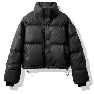 Veste élégante pour femmes Ecoparty, parka courte rembourrée noire, imperméable, manteaux fins pour femmes, fermeture éclair décontractée, chaud pour l'hiver - Product Image 3